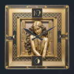 Relógio Quadrado Art Deco Girl<br><div class="desc">design de relógio do excelente. Você vai adorar como os outros. Esteja livre para usar este design para outro produto que você quiser ou para personalizar e adicionar seu texto. Siga-me para mais. Obrigado. Tenha um bom dia.</div>