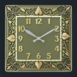 Relógio Quadrado Art Deco Green<br><div class="desc">Great clock design. You will love it like others. Be free to use this design for other product you like or to customize and add your text. Follow me for more. Thank you. Have a nice day.</div>