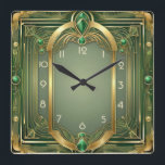 Relógio Quadrado Art Deco Green<br><div class="desc">design de relógio do excelente. Você vai adorar como os outros. Esteja livre para usar este design para outro produto que você quiser ou para personalizar e adicionar seu texto. Siga-me para mais. Obrigado. Tenha um bom dia.</div>