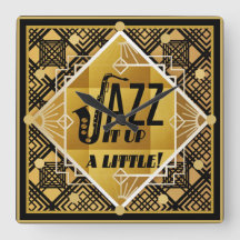 Art Deco JAZZ Xofone Black Dourado Música