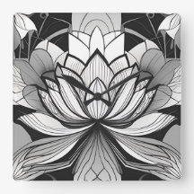 Art Deco Lotus Clock