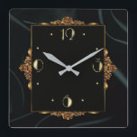 Relógio Quadrado Art Deco lux<br><div class="desc">Excelente do relógio design. você vai adorar como os outros. Esteja livre para usar este design para outro produto que você quiser ou para personalizar e adicionar seu texto. Siga-me para mais. Obrigado. Tenha um bom dia.</div>