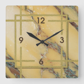 Relógio Quadrado Art Deco marble