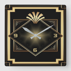 Relógio Quadrado Art Deco moderno