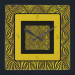 Relógio Quadrado Art Deco Roaring Twties Dourado Black<br><div class="desc">Este relógio de parede de deco-acrílico é perfeito para aquela vibração retrorreflectora.</div>