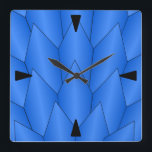 Relógio Quadrado Art Deco Scales Design Deep Blue Wall Clock<br><div class="desc">Design de deco de relógio de parede que você pode personalizar com qualquer texto de sua escolha. Se precisar de ajuda para personalizar,  entre em contato conosco através do link desta página. Relógio de arte.</div>