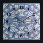 Relógio Quadrado ART DECO SCANDINAVIAN BLUE by Slipperywindow<br><div class="desc">Não deixe que este padrão o mesmerize em outra dimensão de tempo e espaço de contador. É um aviso justo. Arte por Slipperywindow.</div>