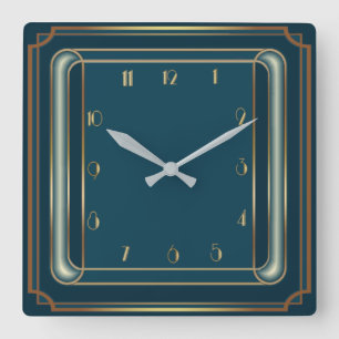 Relógio Quadrado Art Deco simples