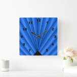 Relógio Quadrado Art Deco Ventilador Design Deep Blue<br><div class="desc">Design de deco de relógio de parede que você pode personalizar com qualquer texto de sua escolha. Se precisar de ajuda para personalizar,  entre em contato conosco através do link desta página. Relógio de deco de arte.</div>