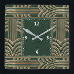 Relógio Quadrado Art Deco verde<br><div class="desc">design de relógio do excelente. Você vai adorar como os outros. Esteja livre para usar este design para outro produto que você quiser ou para personalizar e adicionar seu texto. Siga-me para mais. Obrigado. Tenha um bom dia.</div>