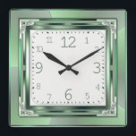 Relógio Quadrado Art Deco verde<br><div class="desc">design do excelente. Você vai adorar como os outros. Esteja livre para usar este design para outro produto ou para adicionar seu texto. Siga-me para mais. Obrigado. Tenha um bom dia.</div>