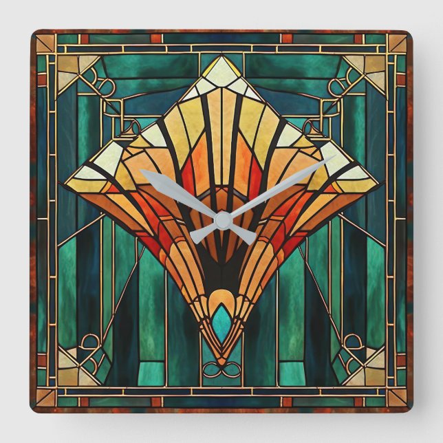 Relógio Quadrado Art Deco Wall Clock (Frente)