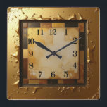 Relógio Quadrado Art Deco Wall Clock<br><div class="desc">design de relógio do excelente. Você vai adorar como os outros. Esteja livre para usar este design para outro produto que você quiser ou para personalizar e adicionar seu texto. Siga-me para mais. Obrigado. Tenha um bom dia.</div>