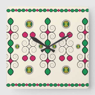 Relógio Quadrado Art Nouveau