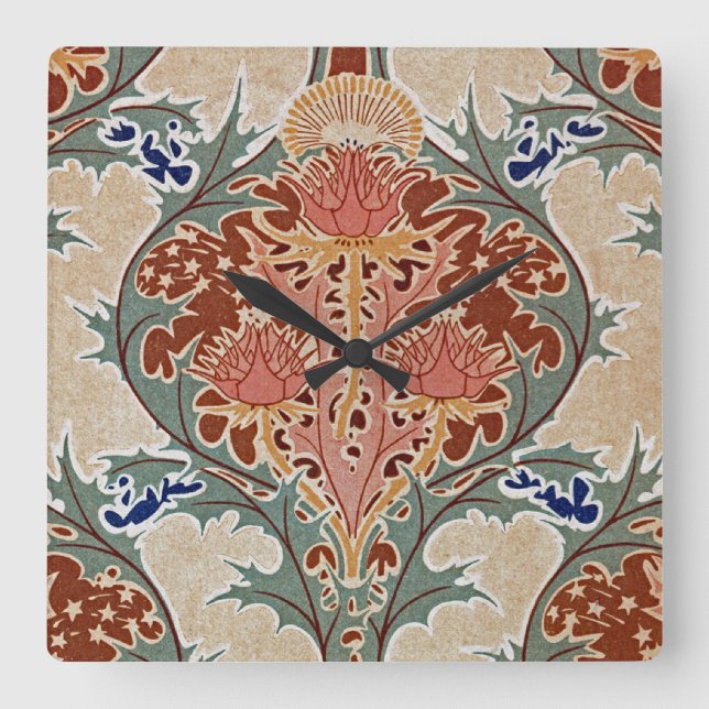 Relógio Quadrado Art Nouveau Padrão nº 6 em Emporio Moffa (Frente)