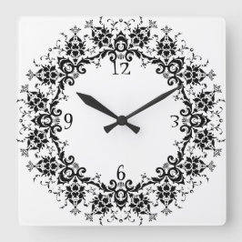 Relógio Quadrado Art Nouveau Wreath Wall Clock