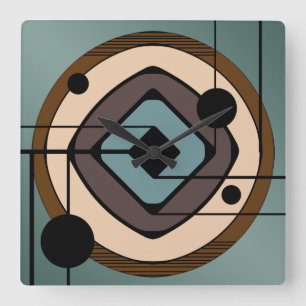 Relógio Quadrado Arte abstracta atômica 'Coaster da era