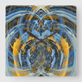 Relógio Quadrado Arte Abstrata Moderna de Gelo Giratório