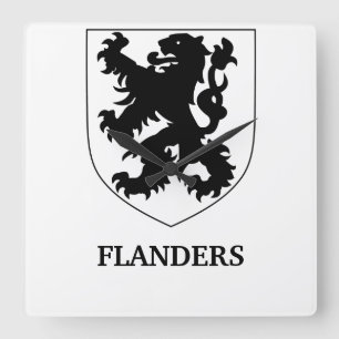 Relógio Quadrado Arte de Design Gráfico do Leão de Flandres