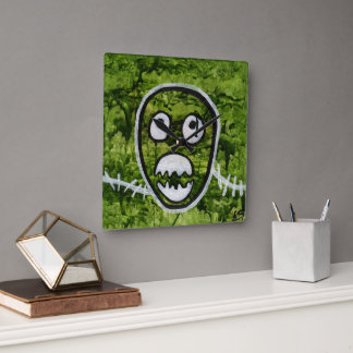 Relógio Quadrado Arte de Monstro Excêntrico Caveira do Pete Semente
