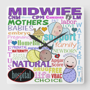 Relógio Quadrado Arte do Terminologia-Metro da obstetrícia