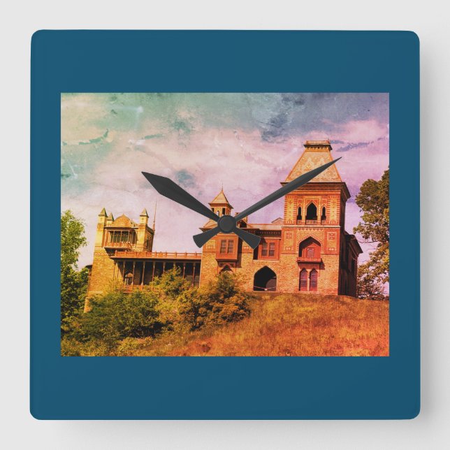 Relógio Quadrado Artista Frederic Edwin Church Hudson, NY Estate (Frente)