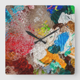 Relógio Quadrado Artist's Palette wall clock