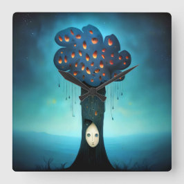 Relógio Quadrado Árvore de tristeza