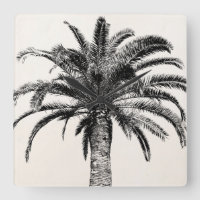 Árvore Palm da Ilha Tropical de Preto e Branco