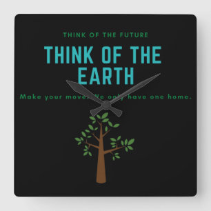 Relógio Quadrado as alterações climáticas são reais