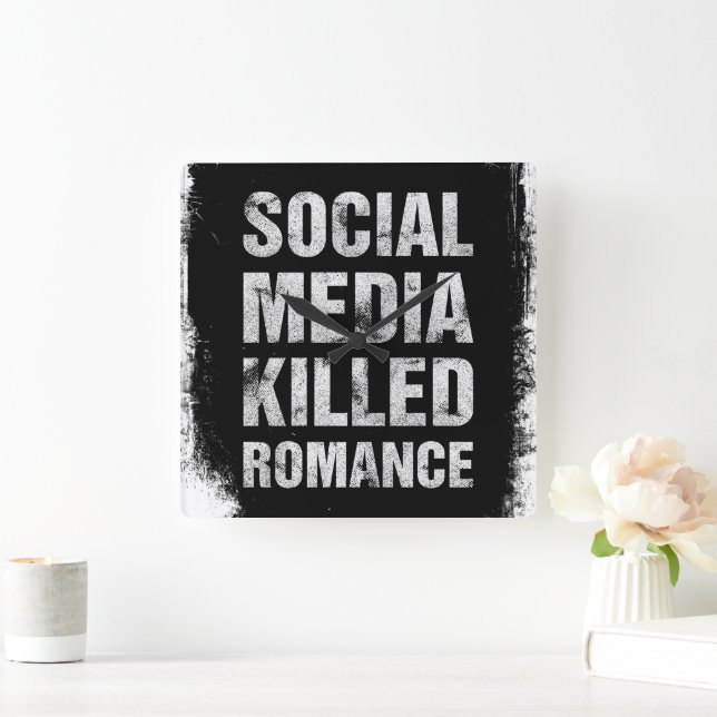 Relógio Quadrado As Mídias Sociais Mataram o Romance (Lar)