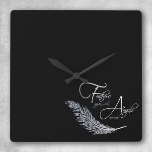 Relógio Quadrado As penas aparecem quando os anjos estão próximo