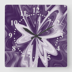 Relógio Quadrado asas de borboleta