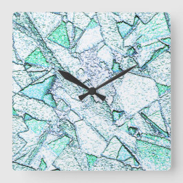 Relógio Quadrado Áspero como rocha, num de ciano e menta
