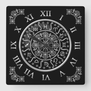RELÓGIO QUADRADO ASTROLOGY WALL CLOCK