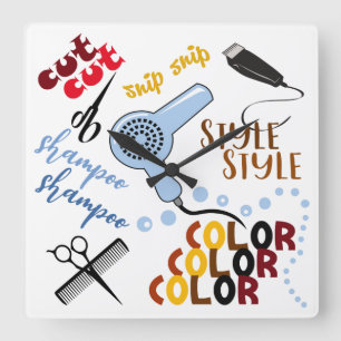 Relógio Quadrado At The Hair Salon