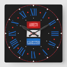 Relógio Quadrado Ativos Sobre Passivos Sinalizador Numerário Romano