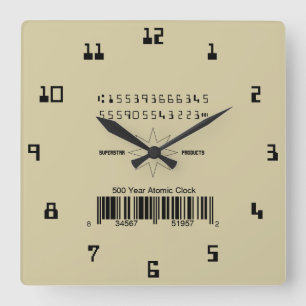 Relógio Quadrado Atômico simulado de 500 anos