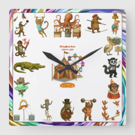 Relógio Quadrado Atrações do Circo Dingaling Bros