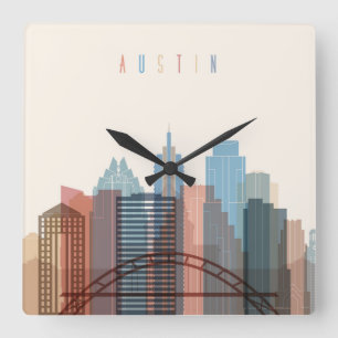 Relógio Quadrado Austin (Texas) Linha telefônica