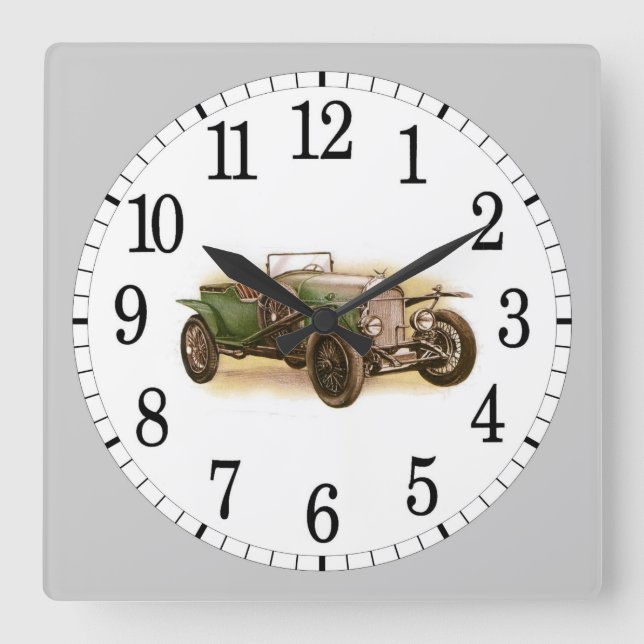 Relógio Quadrado Automóvel Vintage (Frente)