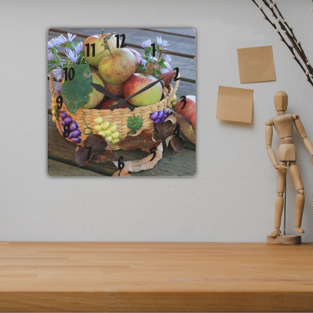 Relógio Quadrado Autumn Apple Harvest (Criador carregado)