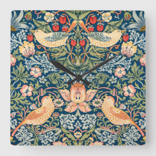 Relógio Quadrado Aves Cuecas, Morango Ladrão Arte Vintage