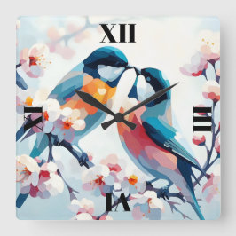 Relógio Quadrado Aves de caça selvagens