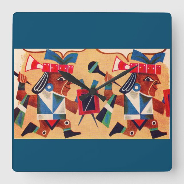 Relógio Quadrado Aztec Astecas (Frente)