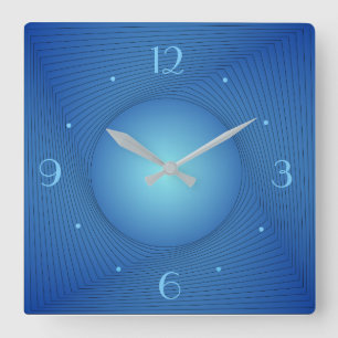 Relógio Quadrado Azul com centro de círculo claro> Relógios de co