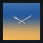 Relógio Quadrado Azul e Dourado<br><div class="desc">.</div>