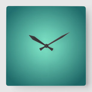 Relógio Quadrado Azul Teal Verde Luz para Tons Escuros