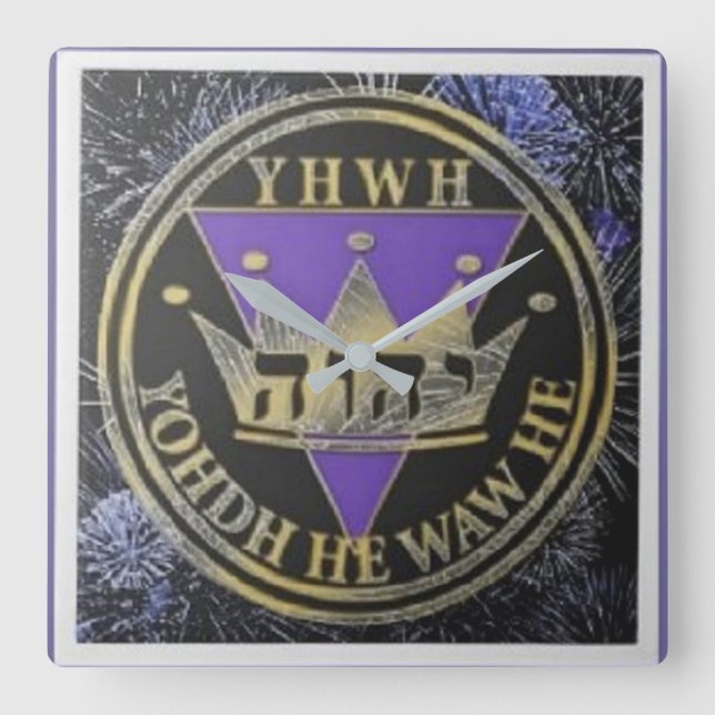 Relógio Quadrado Azulejo cerâmico de vitória divina (Frente)