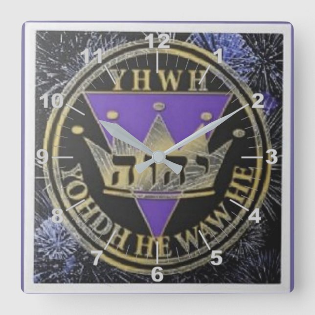 Relógio Quadrado Azulejo cerâmico de vitória divina (Frente)